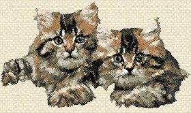 Machine Embroidery Design in Photo Stitch Technique  Cats