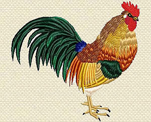 Machine Embroidery Design Rooster