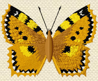 Machine Embroidery Design  Butterflies yellow archangel